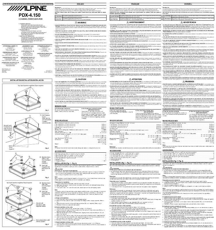 Guide utilisation ALPINE PDX-4.150  de la marque ALPINE
