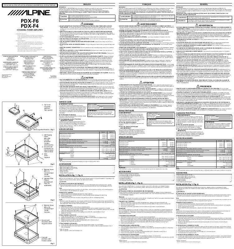 Guide utilisation ALPINE PDX-F4  de la marque ALPINE