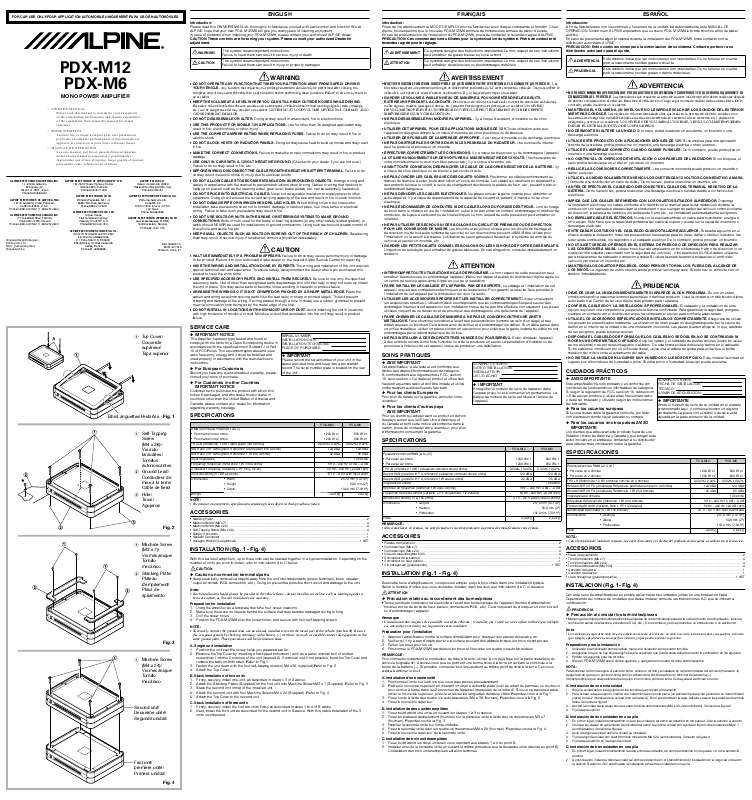 Guide utilisation ALPINE PDX-M12  de la marque ALPINE