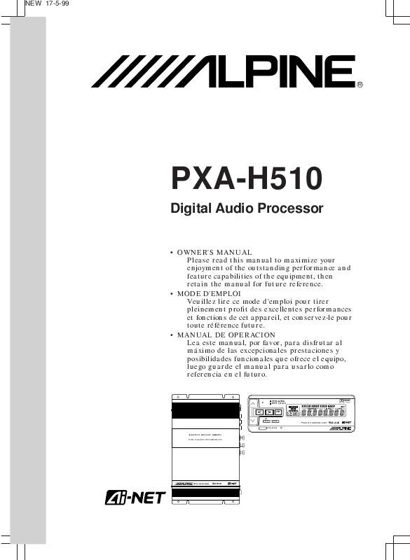 Guide utilisation ALPINE PXA-H510  de la marque ALPINE