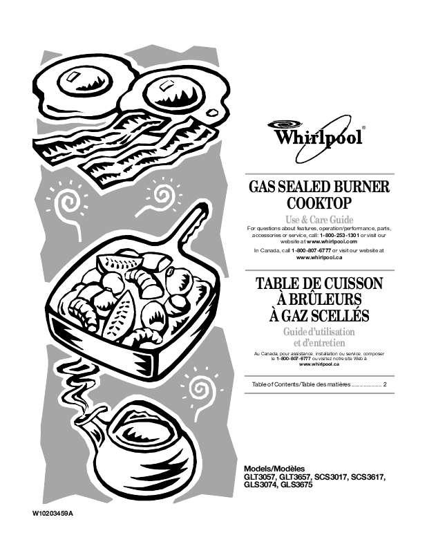 Guide utilisation  WHIRLPOOL GLS3675  de la marque WHIRLPOOL