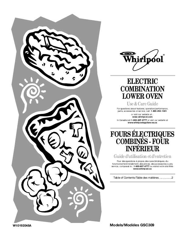 Guide utilisation  WHIRLPOOL GSC309  de la marque WHIRLPOOL