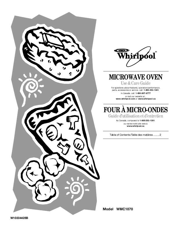 Guide utilisation  WHIRLPOOL WMC1070  de la marque WHIRLPOOL