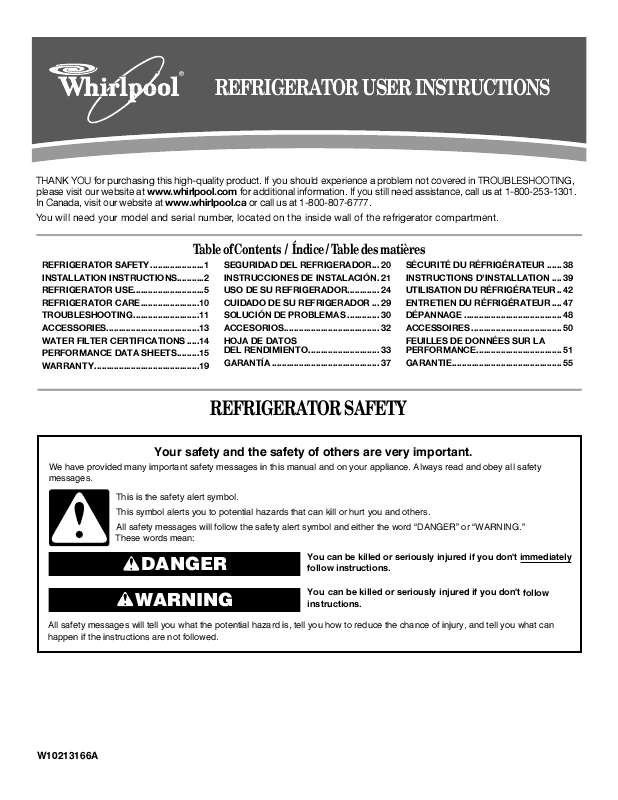Guide utilisation  WHIRLPOOL GS2KVAXVS  de la marque WHIRLPOOL