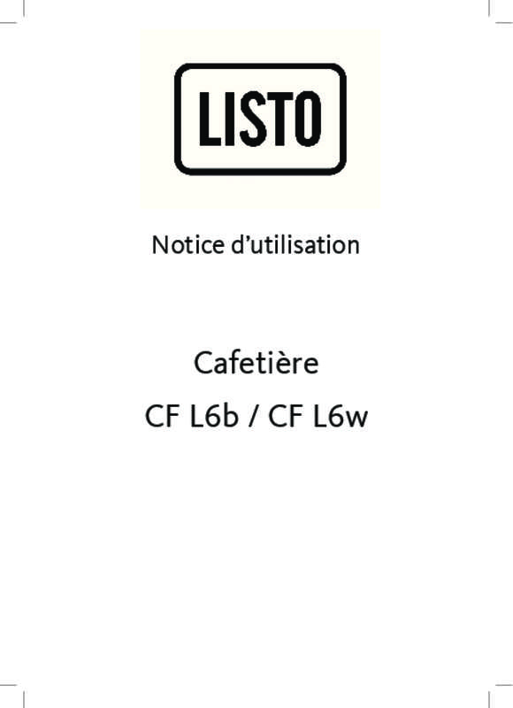 Guide utilisation LISTO CF L6W de la marque LISTO