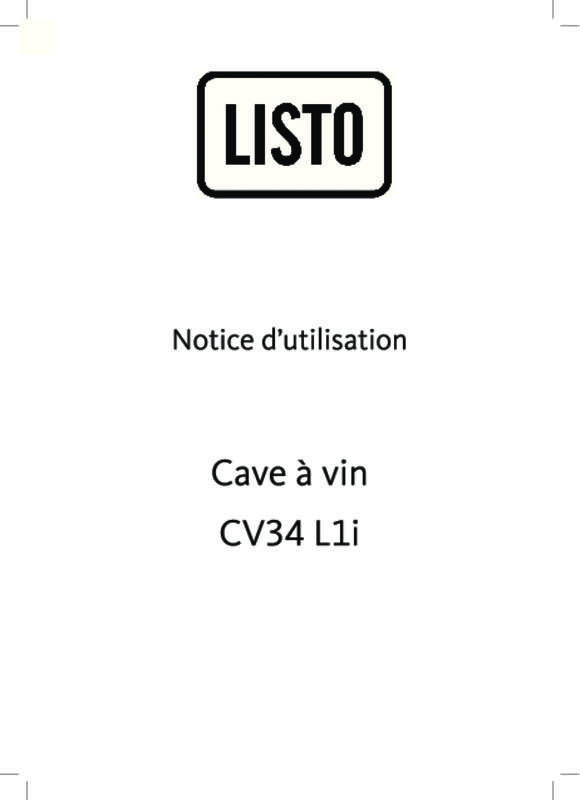 Guide utilisation LISTO CV 34L1I  de la marque LISTO