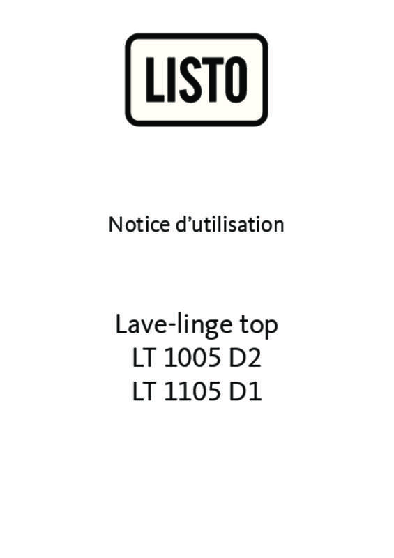 Guide utilisation LISTO LT 1105D1 de la marque LISTO