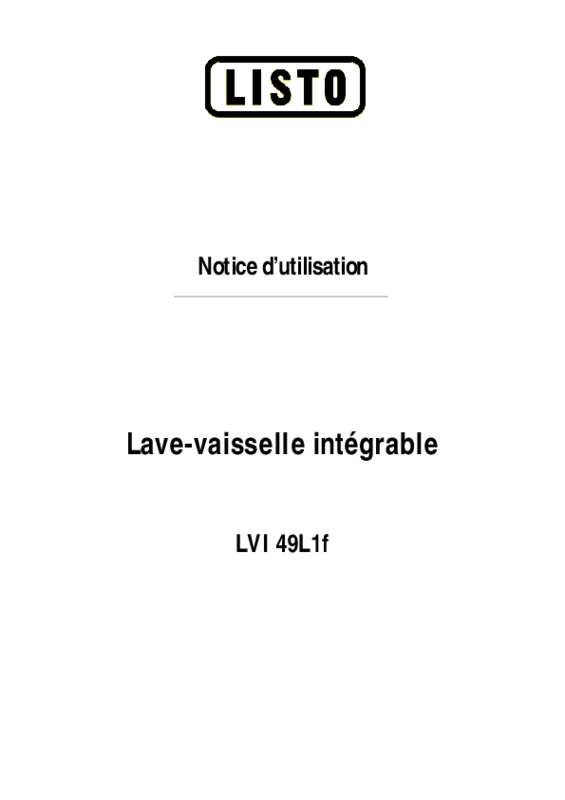 Guide utilisation LISTO LVS 49L1S de la marque LISTO