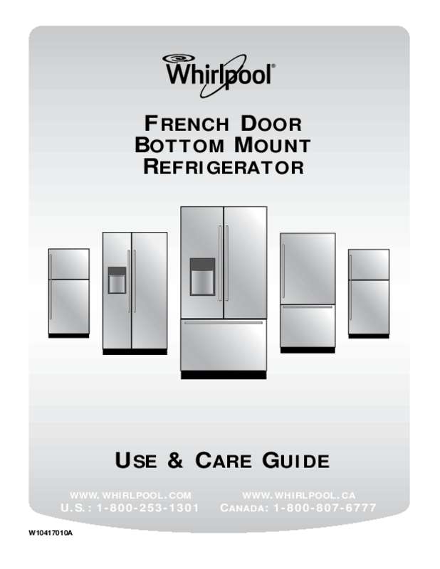 Guide utilisation WHIRLPOOL WRF989SDAM de la marque WHIRLPOOL