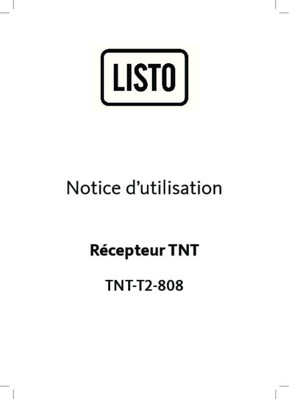 Guide utilisation LISTO TNT-T2-808  de la marque LISTO
