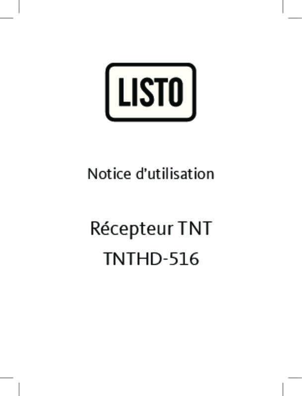 Guide utilisation LISTO TNTHD-516  de la marque LISTO