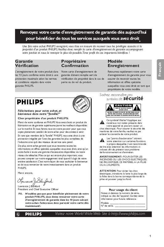 Guide utilisation  PHILIPS 50FD9955  de la marque PHILIPS