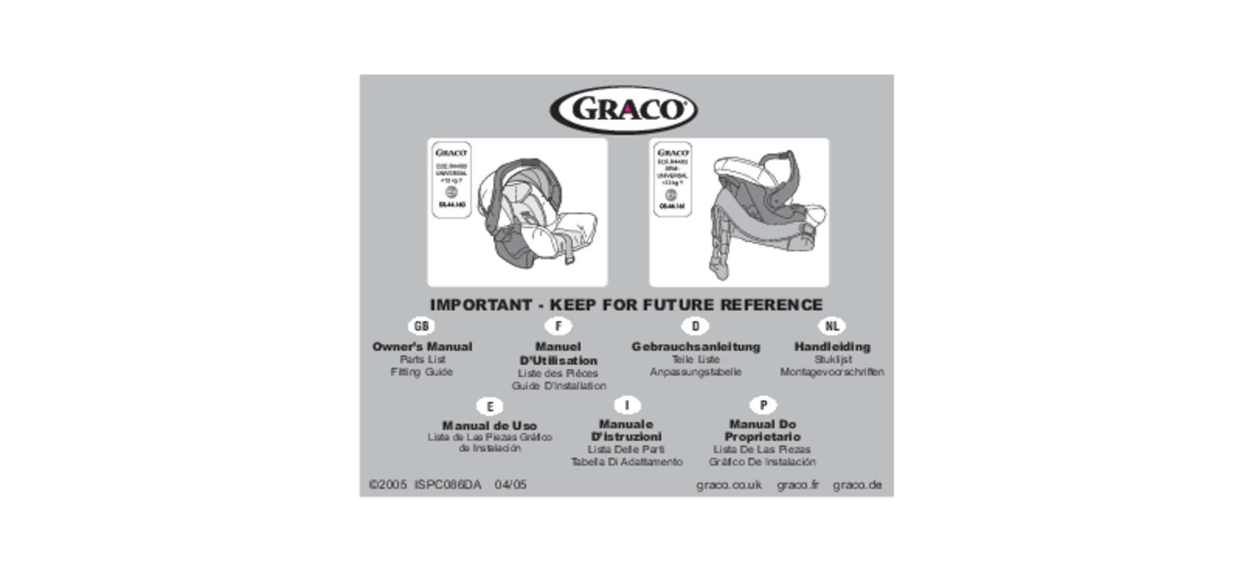 Guide utilisation GRACO JUNIOR BABY  de la marque GRACO
