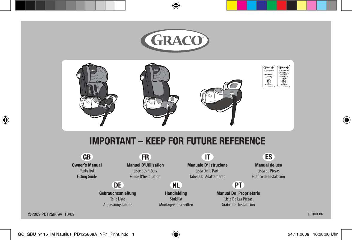 Guide utilisation GRACO NAUTILUS  de la marque GRACO