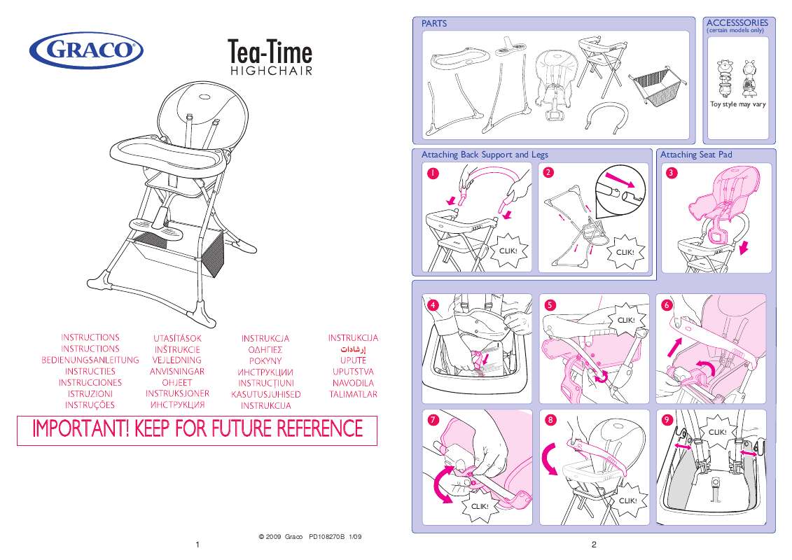 Guide utilisation GRACO TEA TIME  de la marque GRACO
