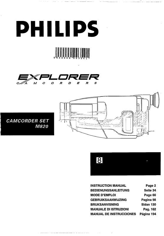 Guide utilisation  PHILIPS CAMCORDER SET M820  de la marque PHILIPS