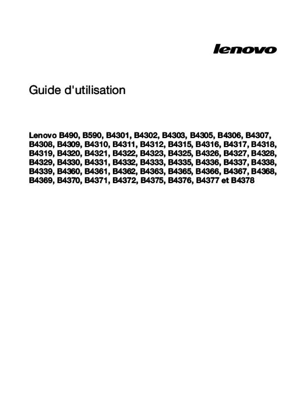 Guide utilisation LENOVO ESSENTIAL B590 (MBX3BFR)  de la marque LENOVO