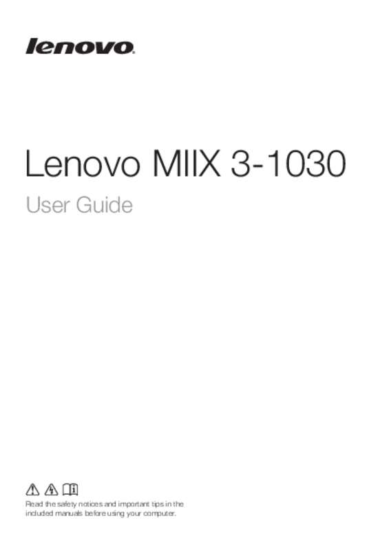 Guide utilisation LENOVO MIIX 3  de la marque LENOVO