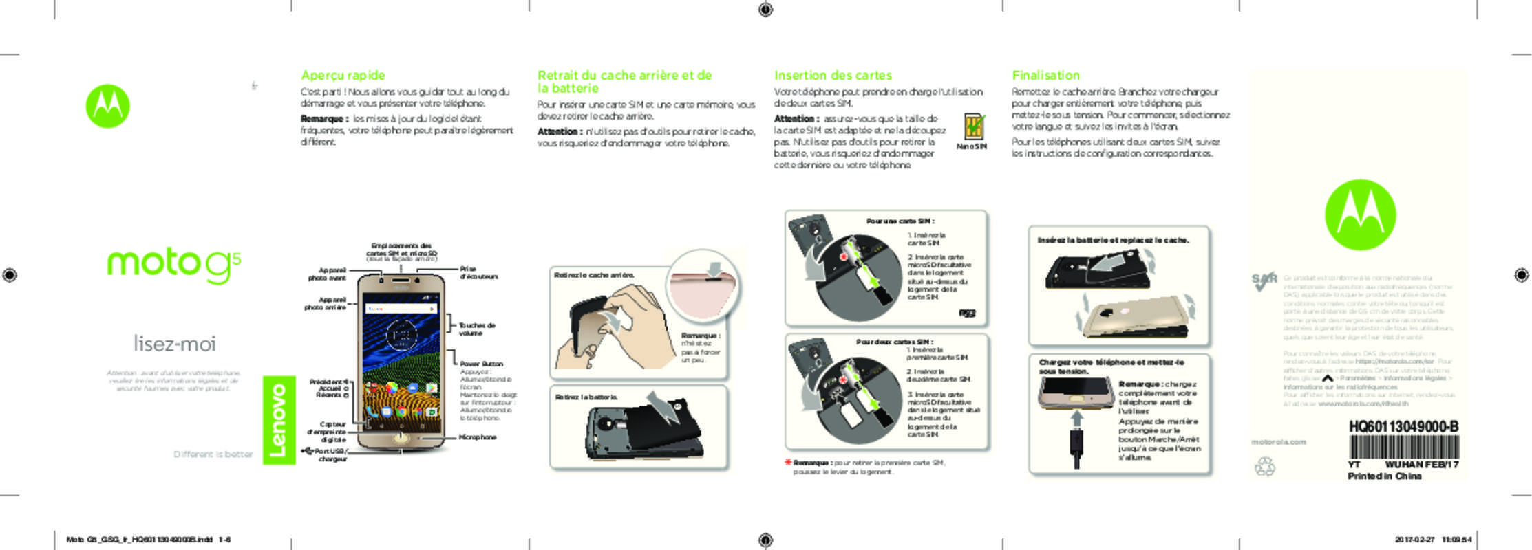 Guide utilisation LENOVO MOTO G5  de la marque LENOVO