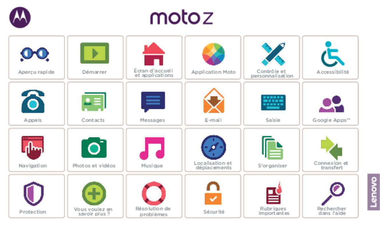 Guide utilisation LENOVO MOTO Z  de la marque LENOVO