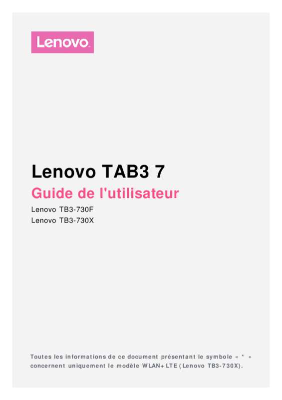 Guide utilisation LENOVO TAB3 710F 16GO  de la marque LENOVO