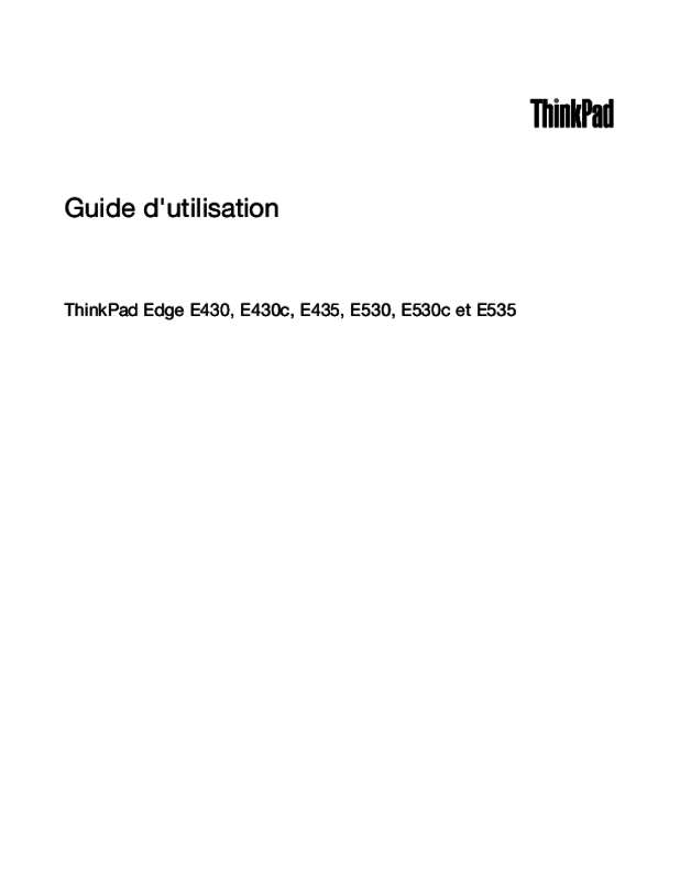 Guide utilisation LENOVO THINKPAD EDGE E530 (N4F28FR)  de la marque LENOVO