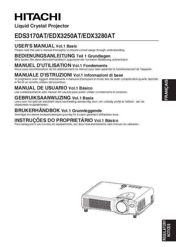 Guide utilisation  HITACHI EDS3170AT  de la marque HITACHI