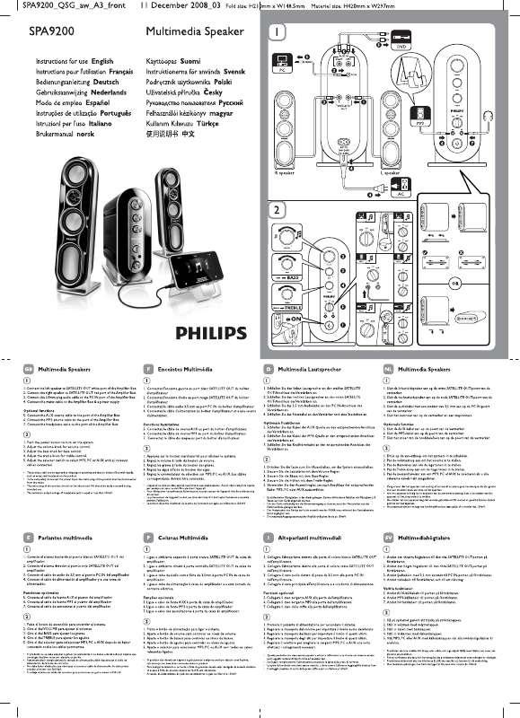 Guide utilisation PHILIPS SPA 9200  de la marque PHILIPS