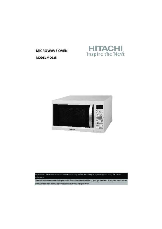 Guide utilisation HITACHI MCG25 de la marque HITACHI