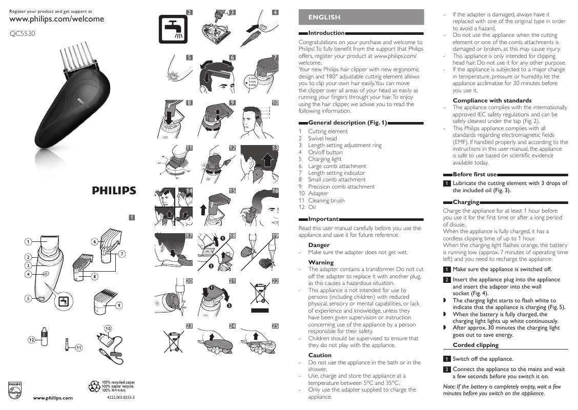 Guide utilisation PHILIPS QC 5530  de la marque PHILIPS