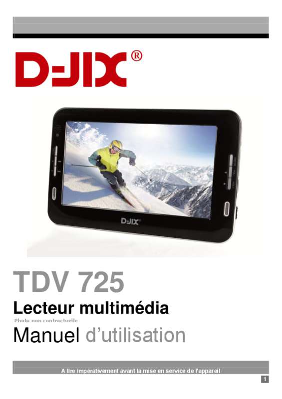 Guide utilisation D-JIX TDV 725  de la marque D-JIX