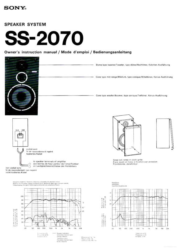Guide utilisation SONY SS-2070  de la marque SONY
