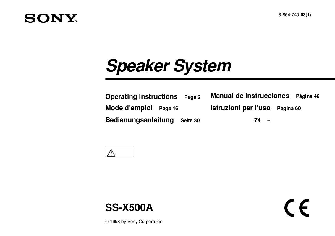 Guide utilisation SONY SS-X500A  de la marque SONY