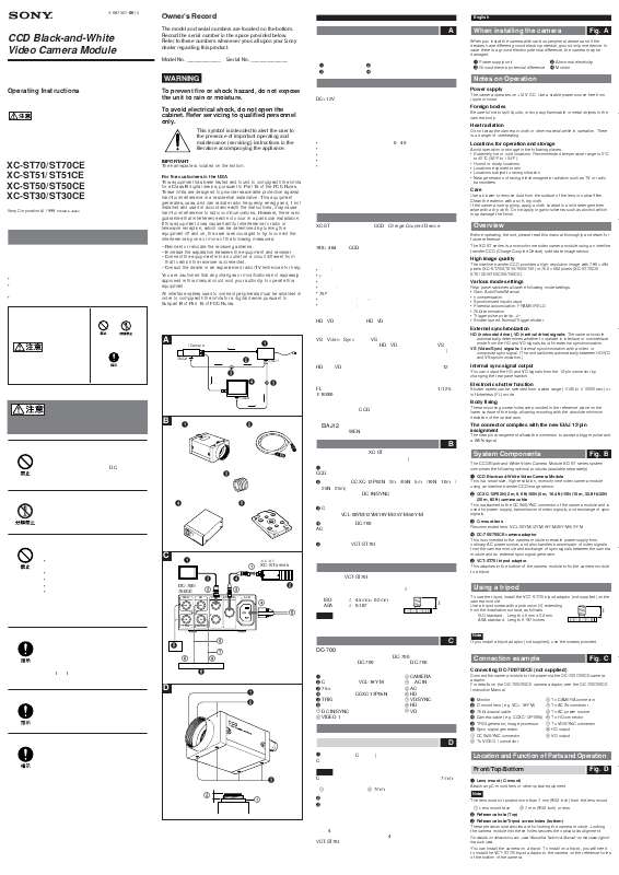 Guide utilisation  SONY XC-ST70  de la marque SONY