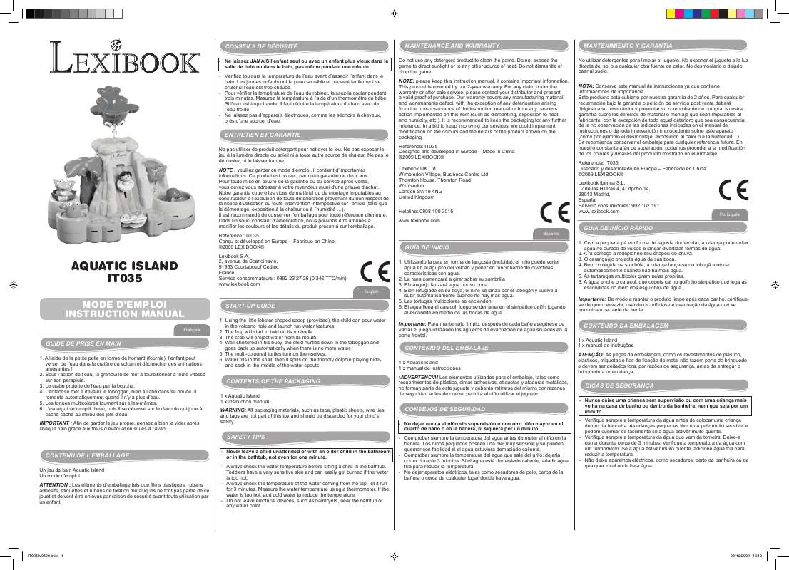 Guide utilisation  LEXIBOOK IT035 AQUATIC ISLAND  de la marque LEXIBOOK
