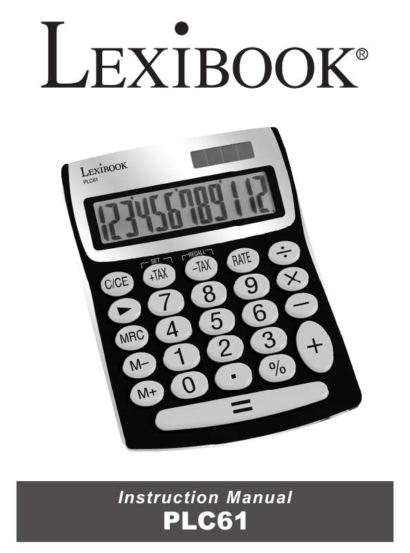 Guide utilisation LEXIBOOK PLC 61  de la marque LEXIBOOK