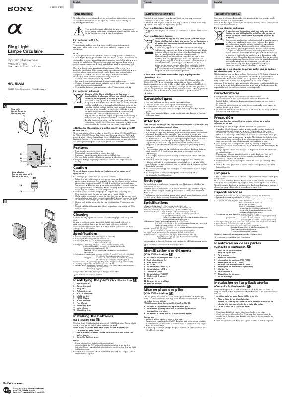 Guide utilisation  SONY HVL-RLAM  de la marque SONY