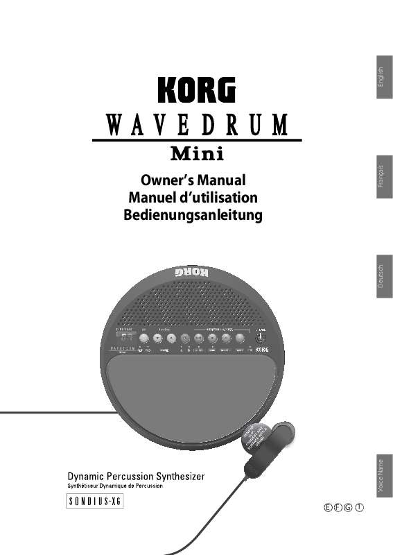 Guide utilisation KORG WAVEDRUM MINI  de la marque KORG