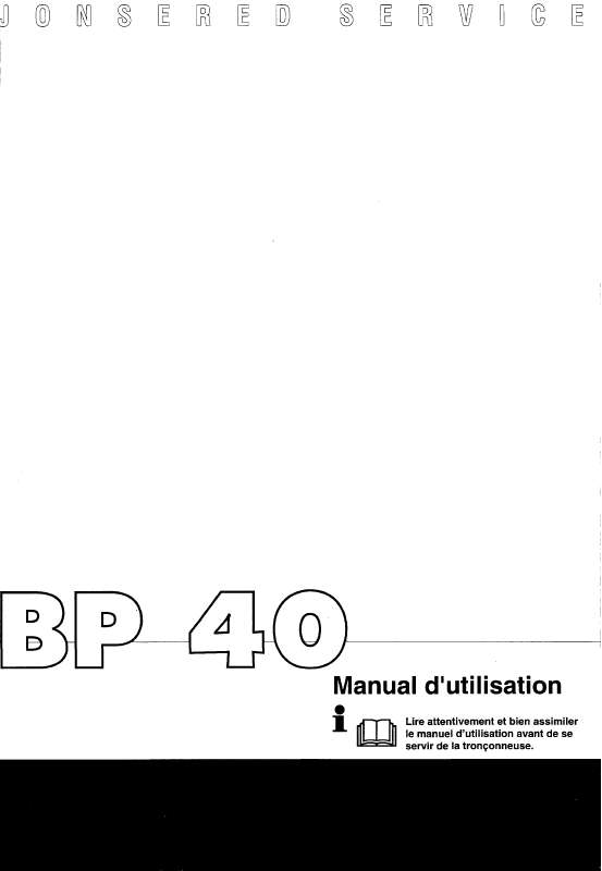 Guide utilisation JONSERED BP 40  de la marque JONSERED