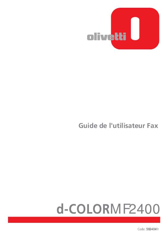 Guide utilisation  OLIVETTI D-COLOR MF2400  de la marque OLIVETTI