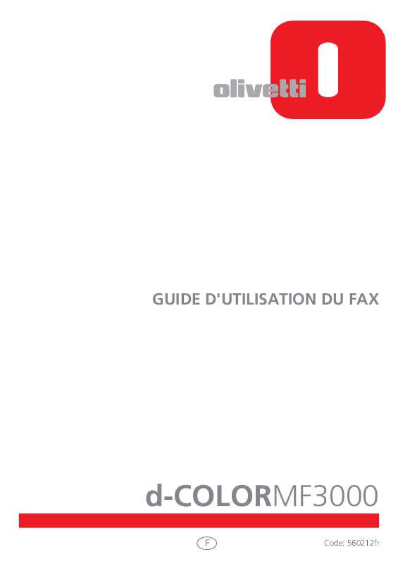 Guide utilisation  OLIVETTI D-COLOR MF3000  de la marque OLIVETTI