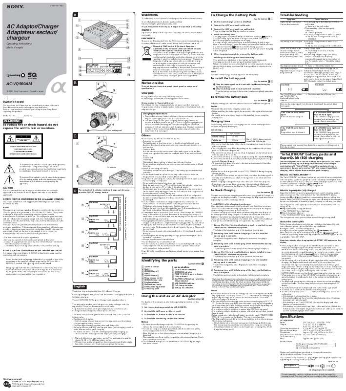 Guide utilisation  SONY ACV-Q900AM  de la marque SONY