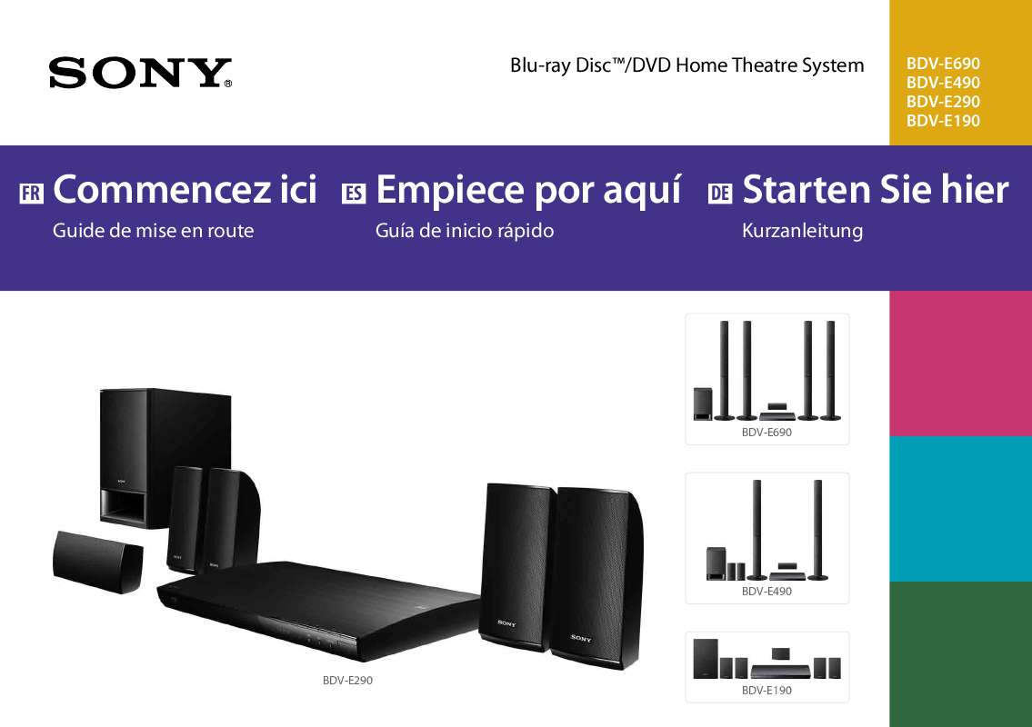 Guide utilisation  SONY BDV-E290  de la marque SONY