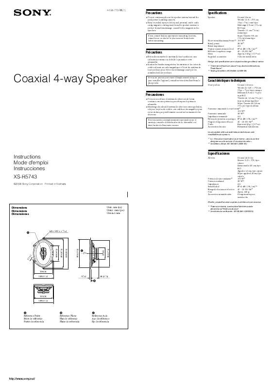 Guide utilisation SONY XS-R5743  de la marque SONY