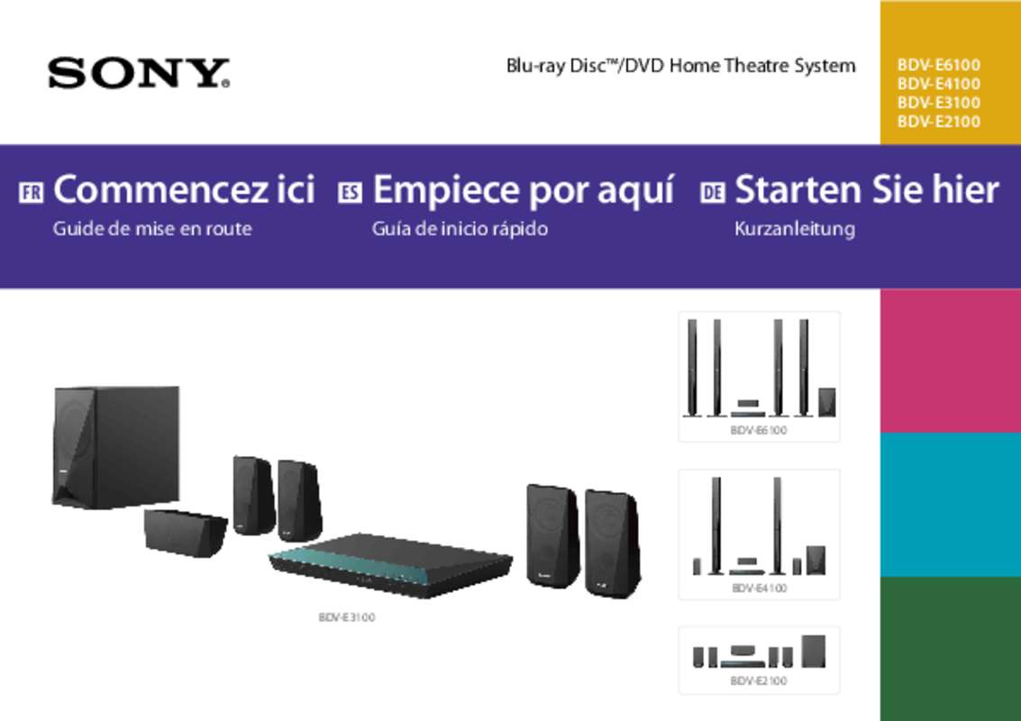 Guide utilisation  SONY BDV-E3100  de la marque SONY