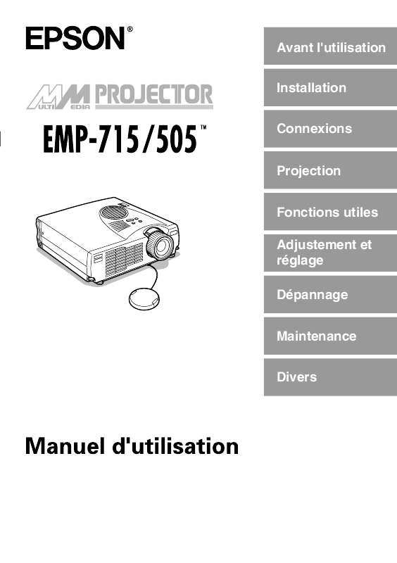 Guide utilisation EPSON EMP-505  de la marque EPSON