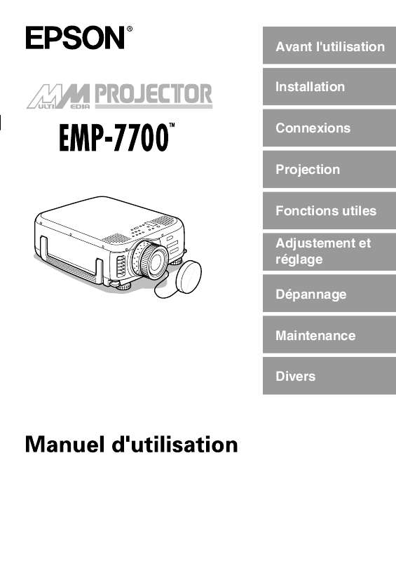 Guide utilisation EPSON EMP-7700  de la marque EPSON