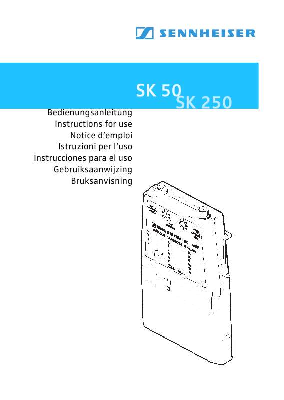 Guide utilisation  SENNHEISER SK 250  de la marque SENNHEISER