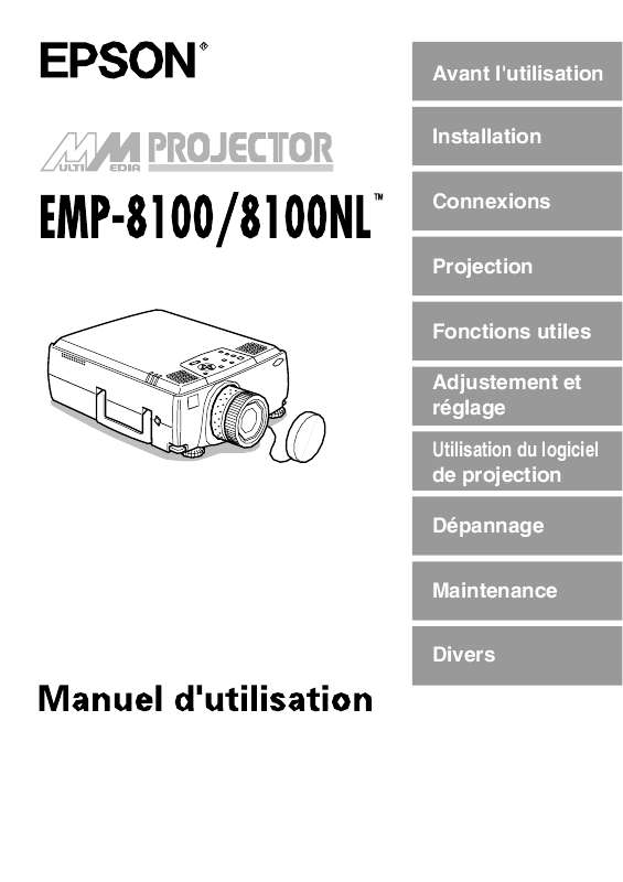 Guide utilisation EPSON EMP-8100NL  de la marque EPSON