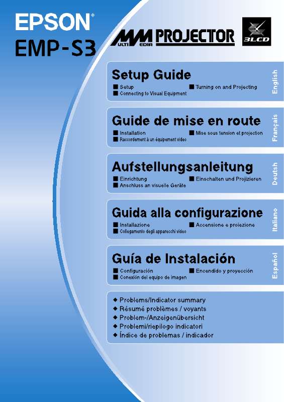Guide utilisation EPSON EMP-S3  de la marque EPSON